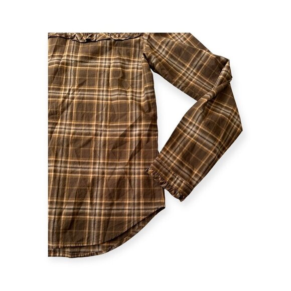 Nili Lotan Brown Plaid Celina Blouse, New With Tag, Size S - Picture 11 of 15